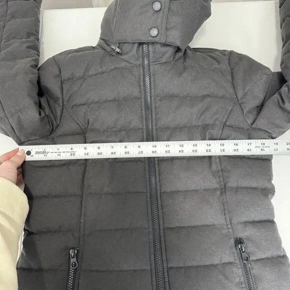 Nautica Womens Jacket Small Gray Quilted Puffer Hooded Packable Long Warm Snow - Picture 6 of 15